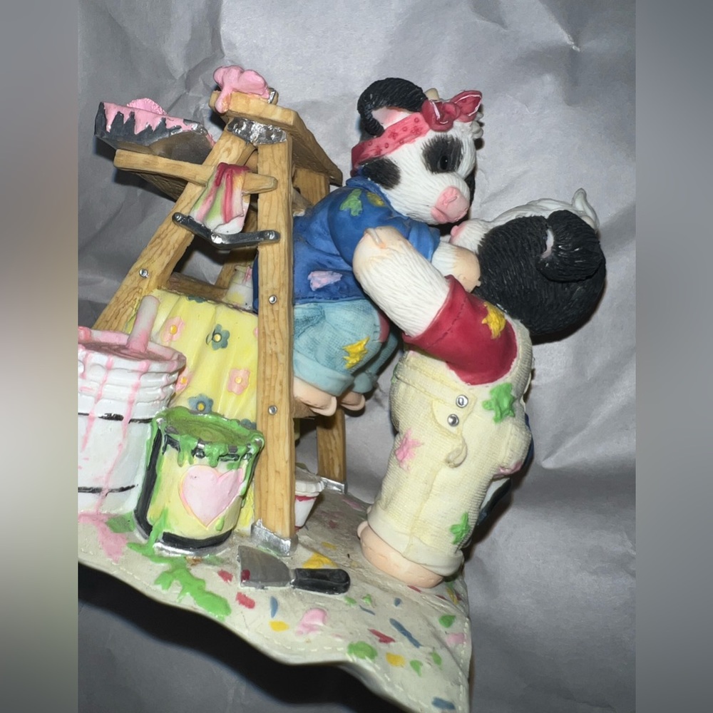 Mary Marys Moo Moo Cow Home improvement ladder figurine vintage